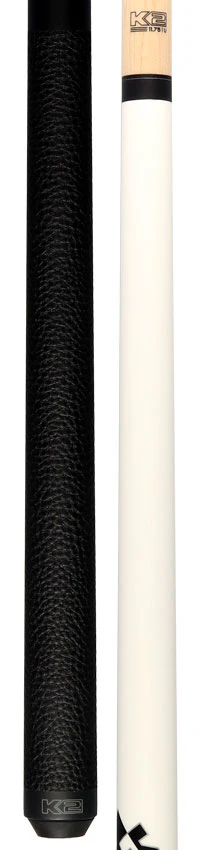 K2 Matte White Play Cue with Leather Wrap and LD 11.75mm Shaft - KLCWH - Image 3