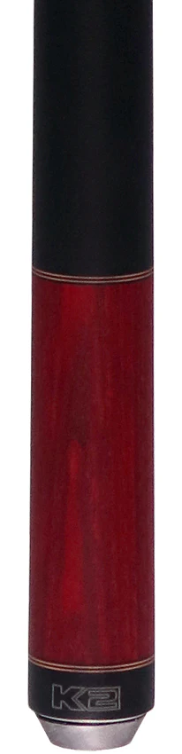 K2 Red-Stained Ash No Wrap Pool Cue with 12.50mm K2 LD Shaft - Image 2