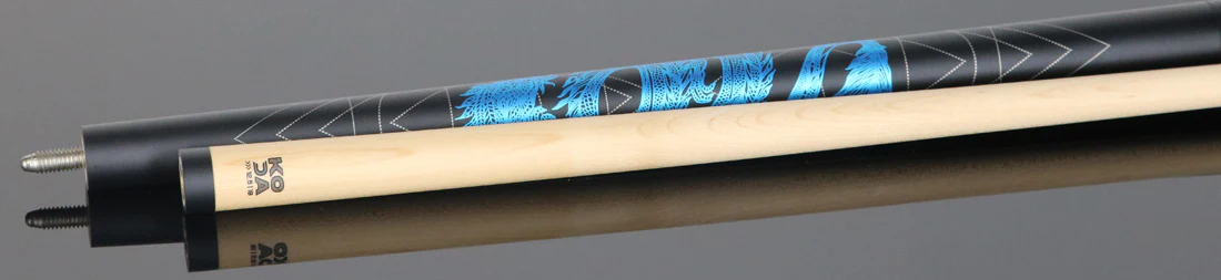 KODA Matte Black with Blue Dragon Graphic Pool Cue - KDV15BL - Image 4