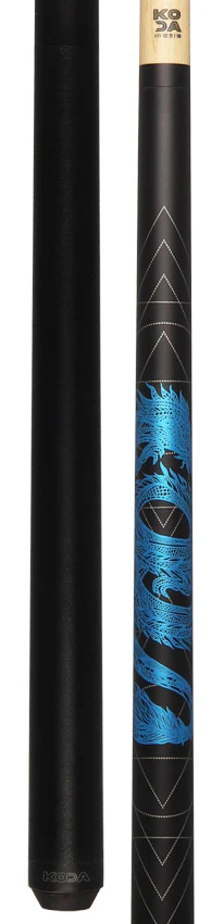 KODA Matte Black with Blue Dragon Graphic Pool Cue - KDV15BL - Image 5