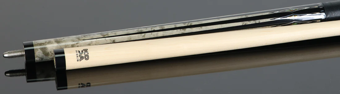 KODA Gray-Stained Maple with Black and Abalone Points Graphic Pool Cue - KD54 - Image 4