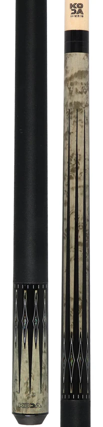 KODA Gray-Stained Maple with Black and Abalone Points Graphic Pool Cue - KD54 - Image 5