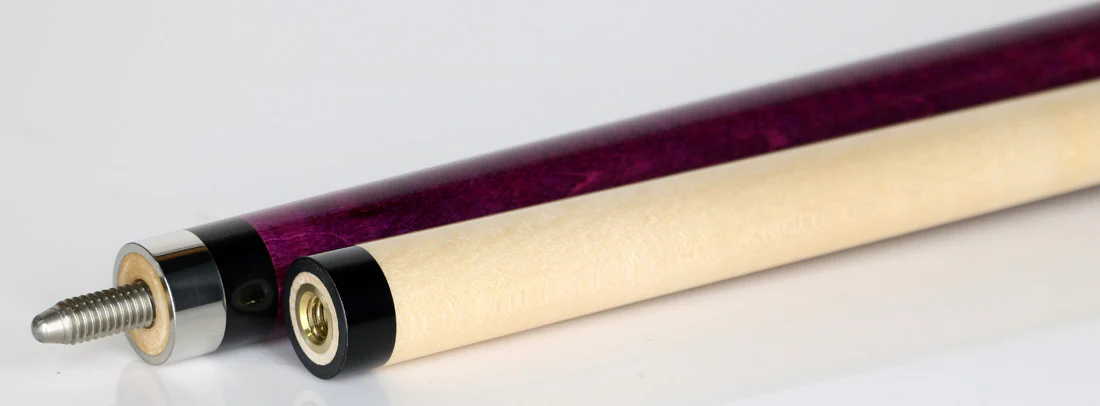 KODA Purple-Stained Maple Pool Cue with Linen Wrap - Image 2