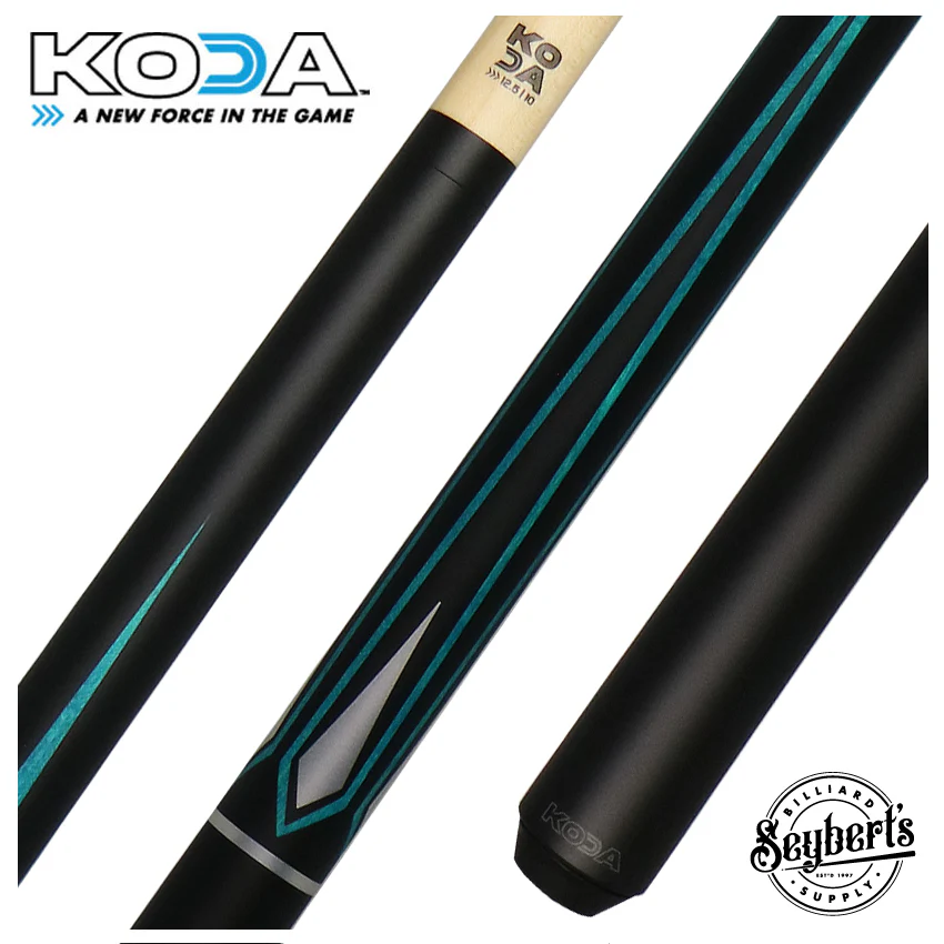 KODA Black with Blue and Silver Graphic Pool Cue - KD47BL