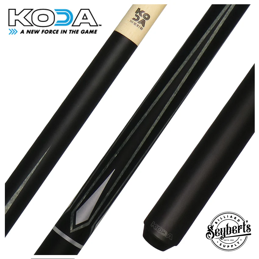 KODA Matte Black with Gray and Silver Graphic Pool Cue - KD47GY