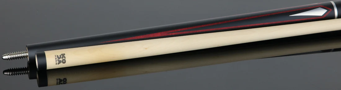 KODA Matte Black with Red and Silver Graphic Pool Cue Pool Cue - KD47RD - Image 3
