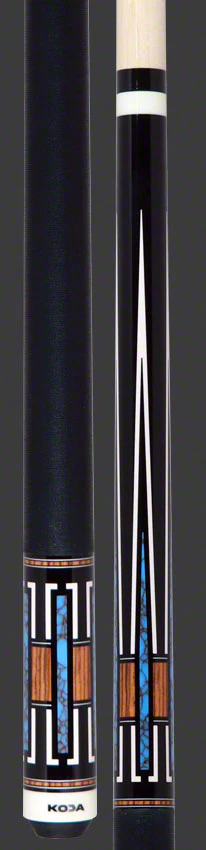 KODA Black with Cocobolo and Blue Recon Graphic Pool Cue - KD51 - Image 3