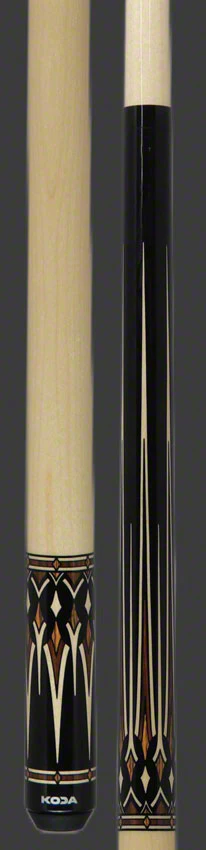 KODA Black with Cocobolo and Maple Graphic Pool Cue - KD53 - Image 3