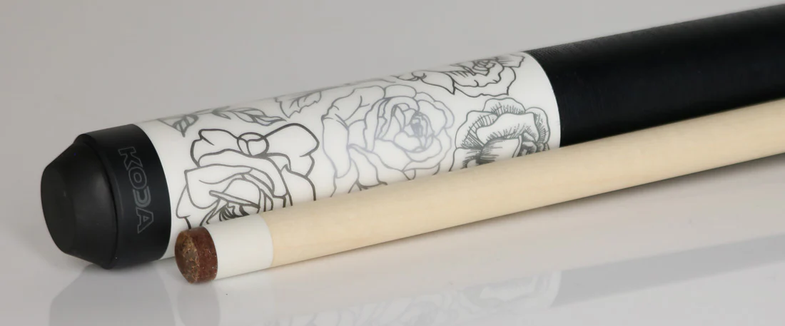 KODA White Rose Graphic Pool Cue - KDV30WH - Image 2