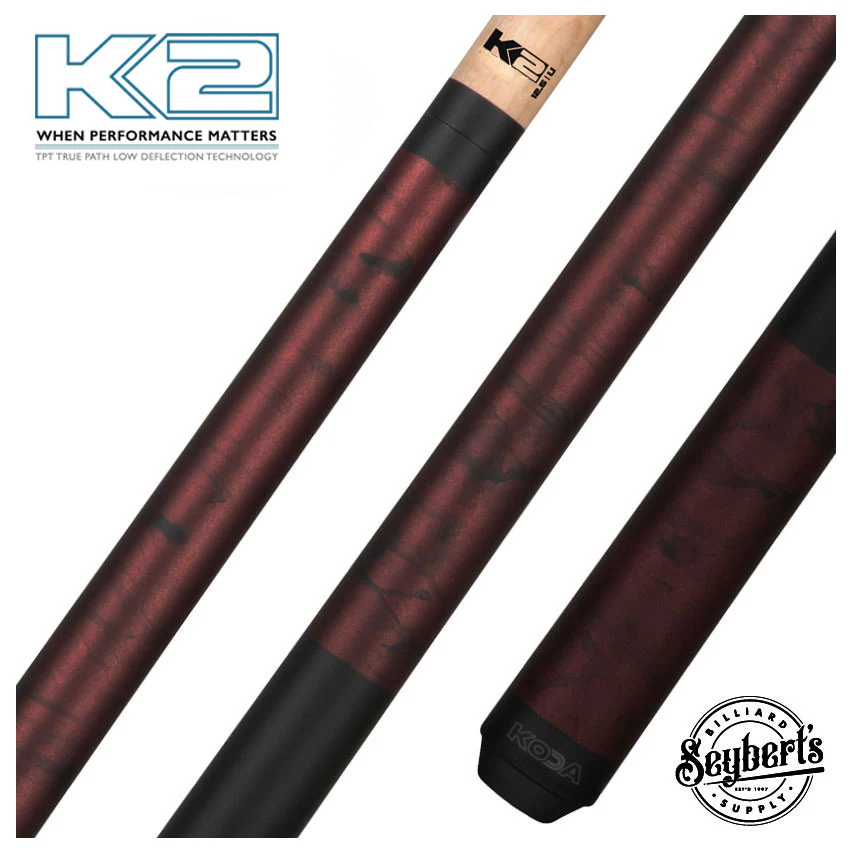 K2 KL103 Burgundy Smoke Matte Graphic Pool Cue with K2 LD 12.5mm Shaft - KL103