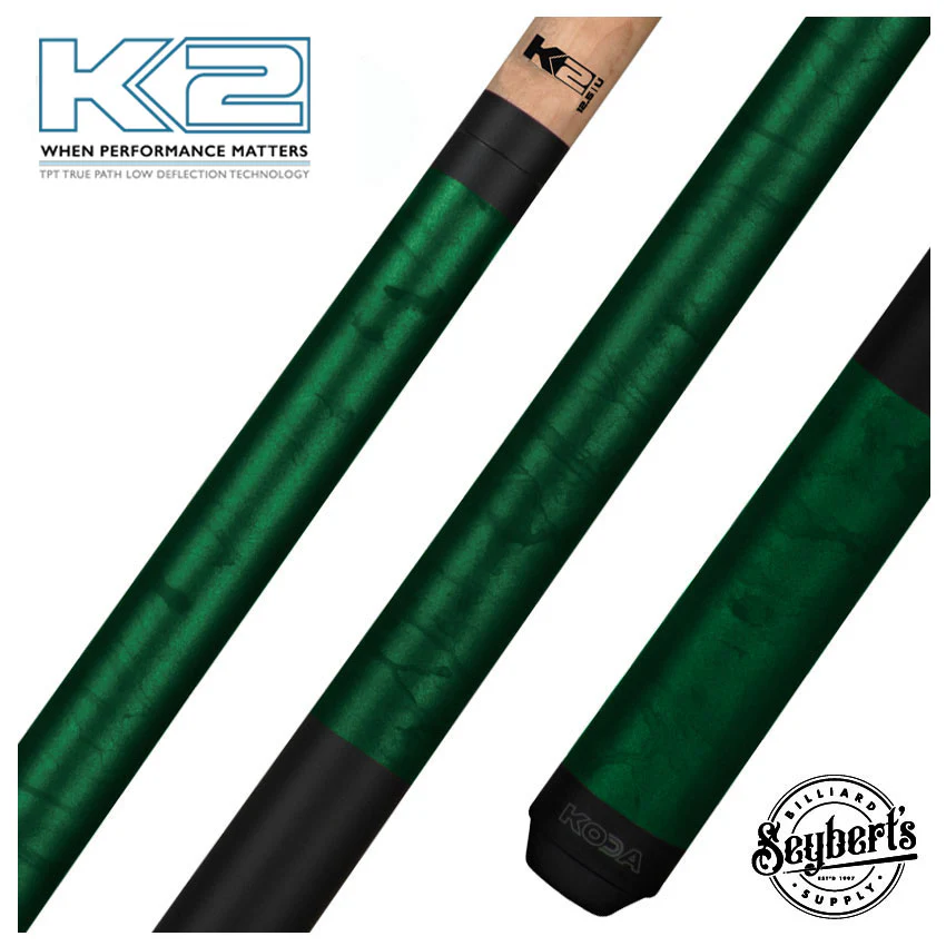 K2 KL105 Green Smoke Matte Graphic Pool Cue with 12.50mm K2 LD Shaft - KL105