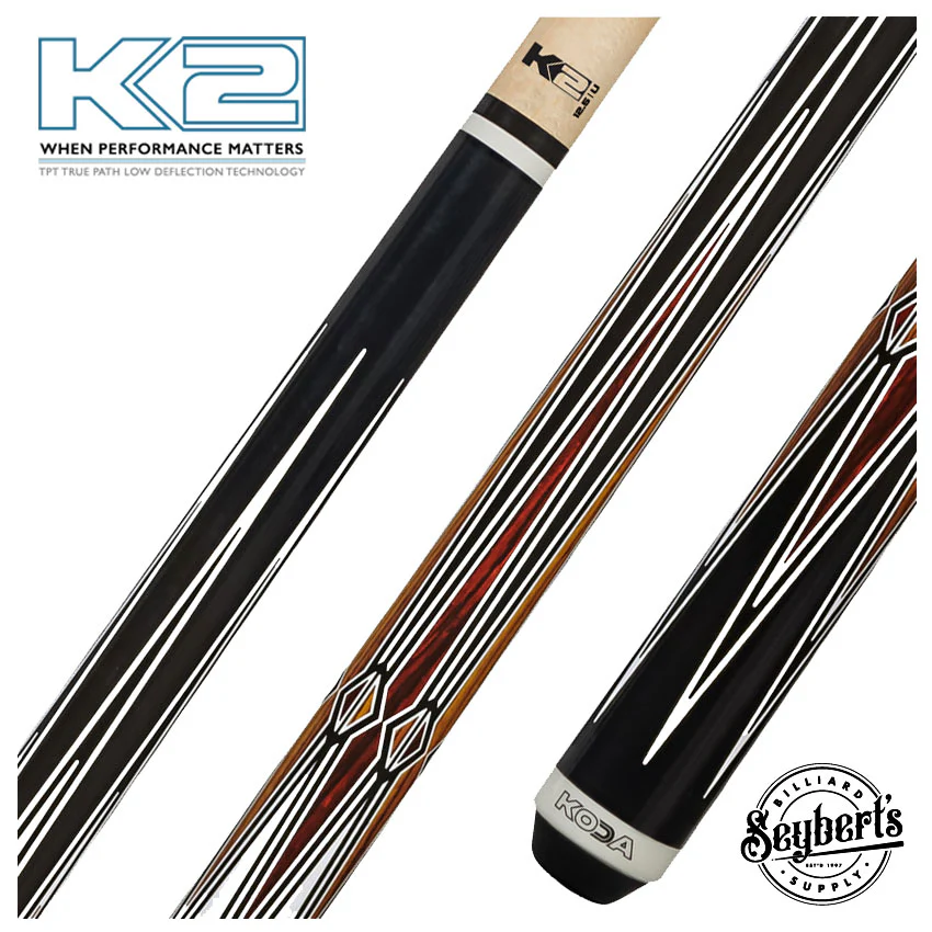 K2 KL131 Cocobolo and Bocote Graphic Pool Cue with 12.50mm K2 LD Shaft - KL131