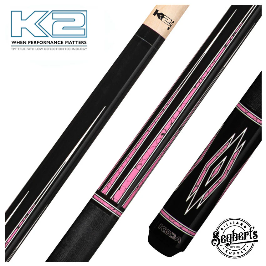 K2 KL140 Black and Pink Recon Graphic Pool Cue with 12.50mm K2 LD Shaft - KL140