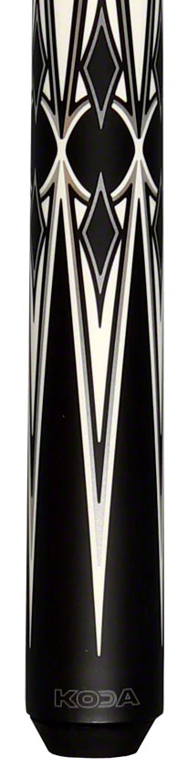 K2 KL160 Black/White/Silver Matte 4 Point Graphic Pool Cue with 11.75mm K2 LD Shaft - KL160 - Image 2