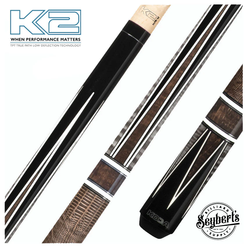 K2 Black/Grey/Brown 4 Point Graphic Pool Cue with 11.75mm LD Shaft - KL190