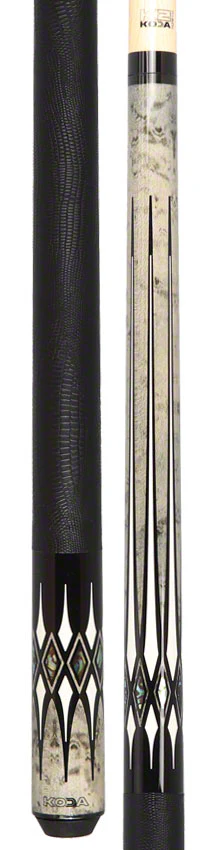 K2 KL192 Grey, Black, and Abalone Graphic Pool Cue with 11.75mm LD Shaft - KL192 - Image 2