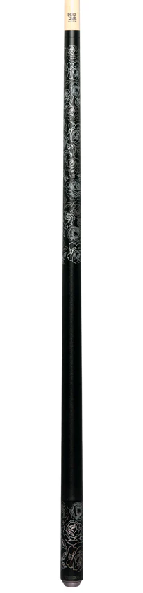 KODA Matte Black with Silver Rose Graphic Play Cue and Irish Linen Wrap - Image 6