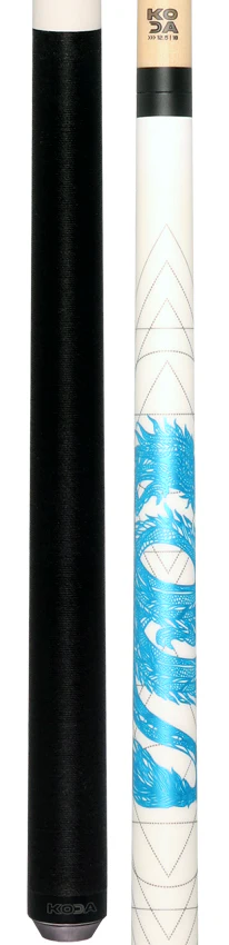 KODA Matte White with Blue Dragon Graphic Play Cue with Irish Linen Wrap - Image 5