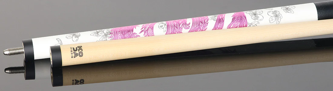 KODA Matte White with Pink Dragon Graphic Play Cue with Irish Linen Wrap - Image 4