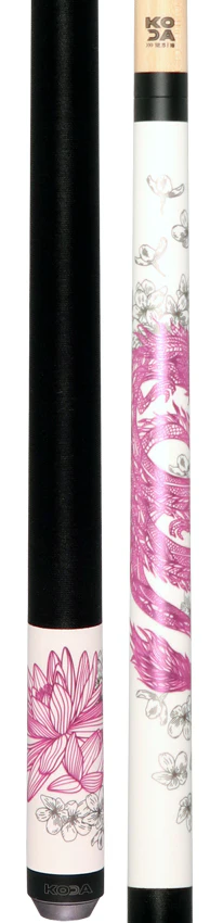 KODA Matte White with Pink Dragon Graphic Play Cue with Irish Linen Wrap - Image 5