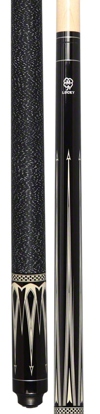 Lucky Black and White Graphic Pool Cue with Linen Wrap- L22 - Image 5