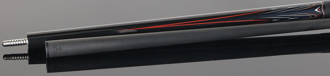Linc Black with Orange / Silver / Gray Graphic Pool Cue - Image 4