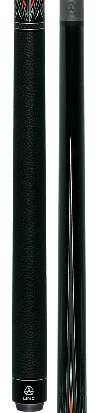 Linc Black with Orange / Silver / Gray Graphic Pool Cue - Image 5