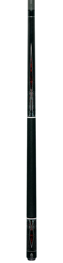 Linc Dark Gray Stained Maple with Red / Silver Points Graphic Pool Cue - Image 6