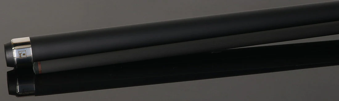 Little Monster Matte Black with 2 White Points Graphics No Wrap Play Cue with Carbon Fiber Shaft - Image 3