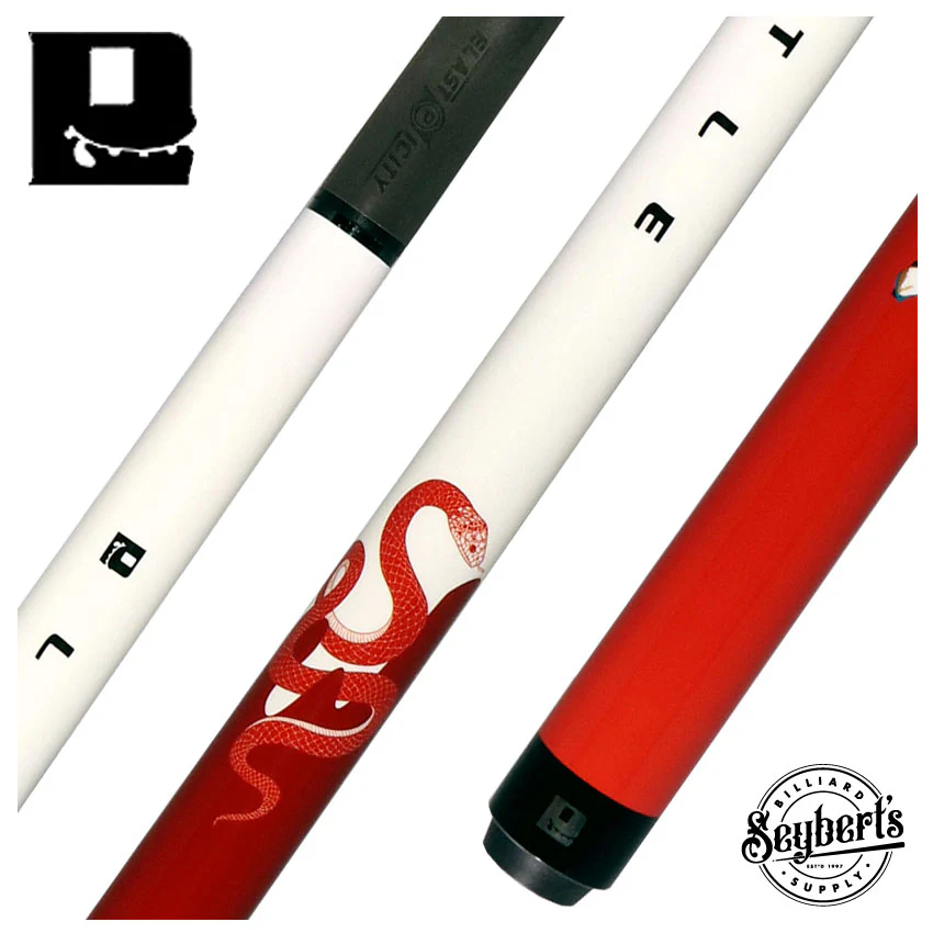 Little Monster Red Snake Graphic No Wrap Play Cue with Carbon Fiber Shaft