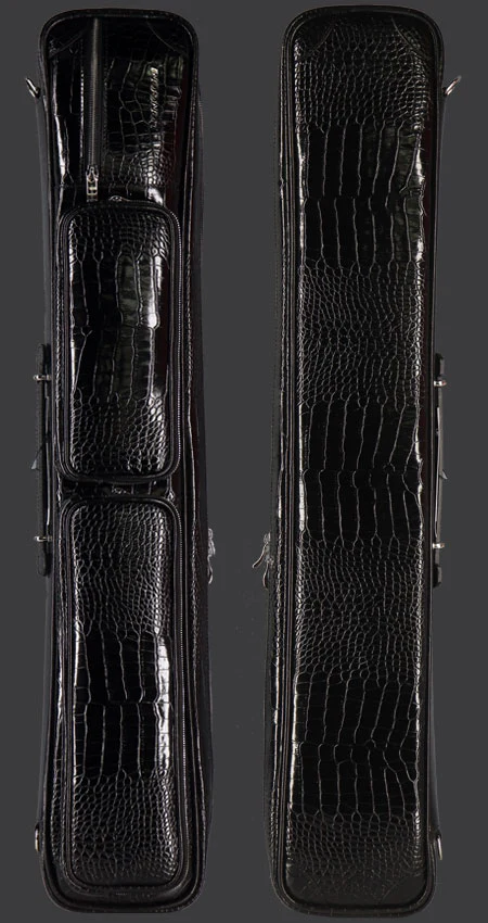 Longoni Fodero Giotto Black Croc 4x8 Soft Pool Cue Case - LG6470 - Image 2