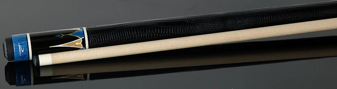 Longoni Galaxy Cyan Pool Cue with Lizard Wrap and S2 American Shaft - Image 3