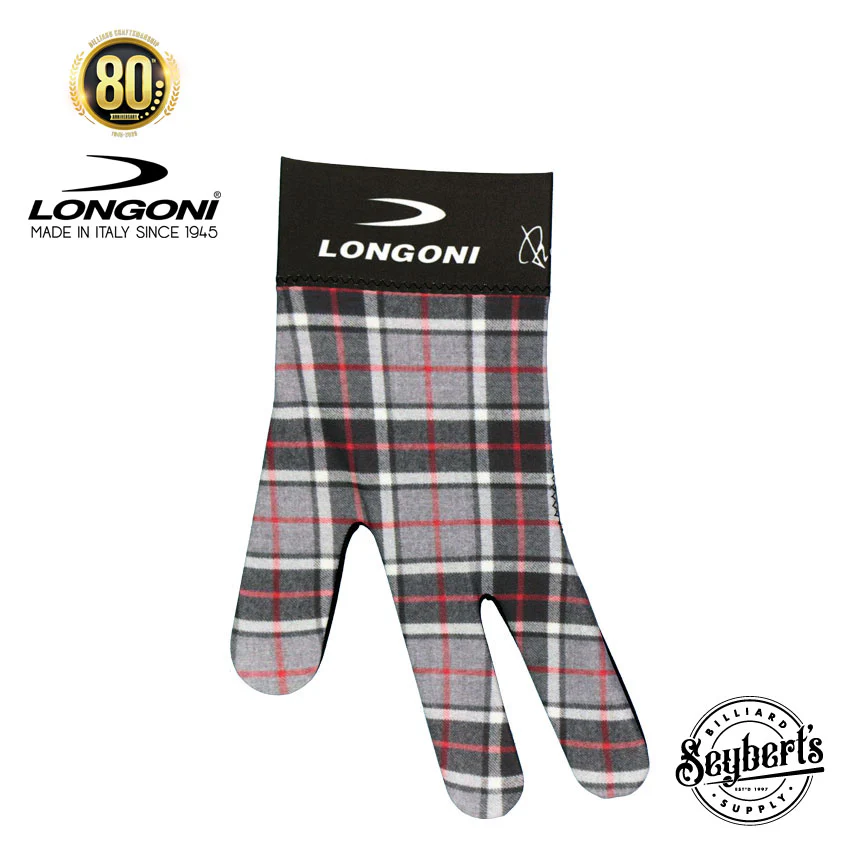 Longoni Left Hand Billiard Glove - Gray/Black Checkered