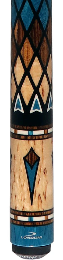 Longoni Limited Masai Cyan No Wrap Pool Cue with VP2 - S2 American Shaft - Image 2