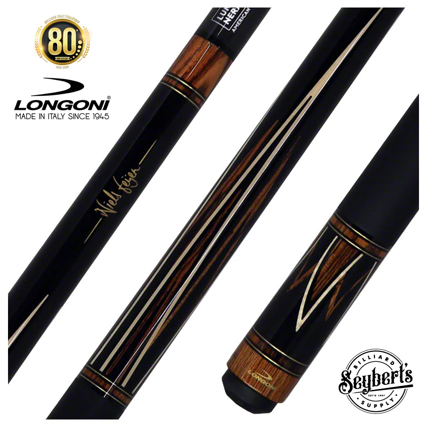 Longoni Niels Fijen Flame Pool Cue with Luna Nera American Pure Graphite Shaft - LG24743