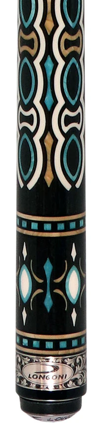 Longoni Ogiva Silver No Wrap Pool Cue with Luna Nera Graphite Shaft - Image 2