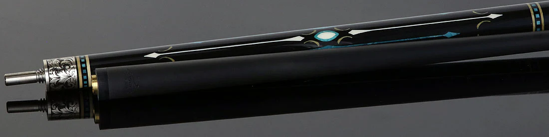 Longoni Ogiva Silver No Wrap Pool Cue with Luna Nera Graphite Shaft - Image 4