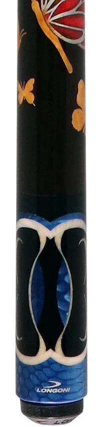 Longoni Papilio Lux Arcobaleno Pool Cue with S2 American Wood Shaft - Image 2