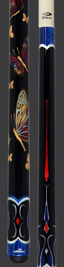 Longoni Stecca Papilo Lux Arcobaleno Pool Cue with S2 American Wood Shaft - LG24545 - Image 3
