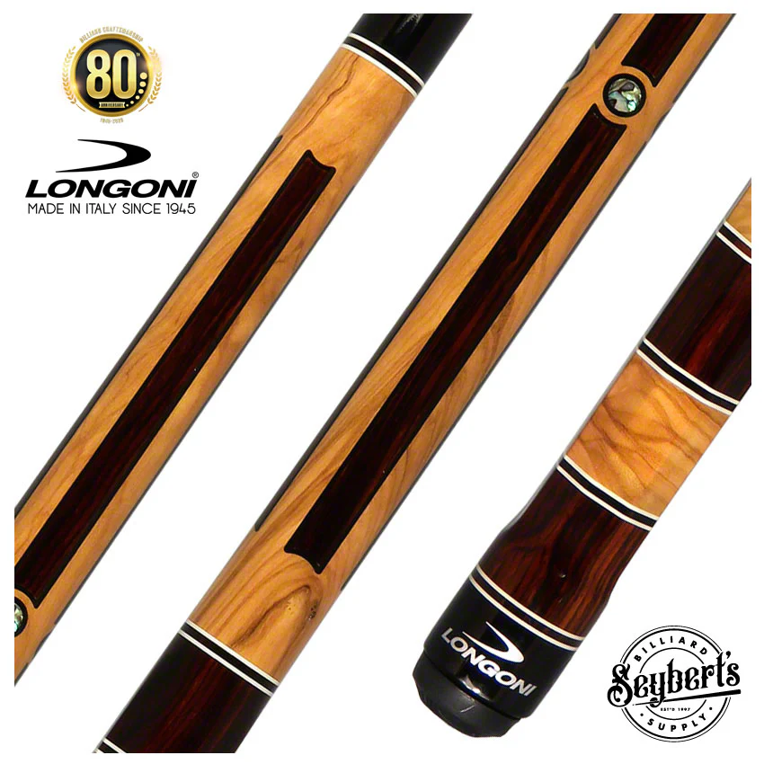 Longoni Stecca Pool Cue Mediterraneo S2 with S2 American Wood Shaft - LG24316