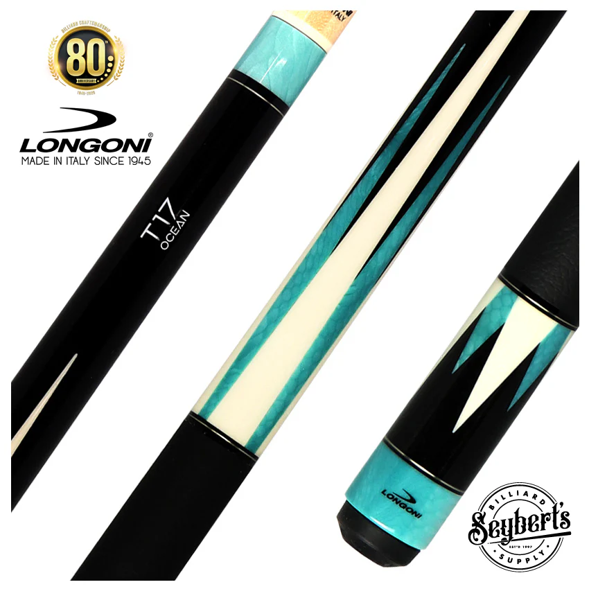 Longoni T-17 Ocean 8 Point Nox Pool Cue with S2 American Wood Shaft - LG24609