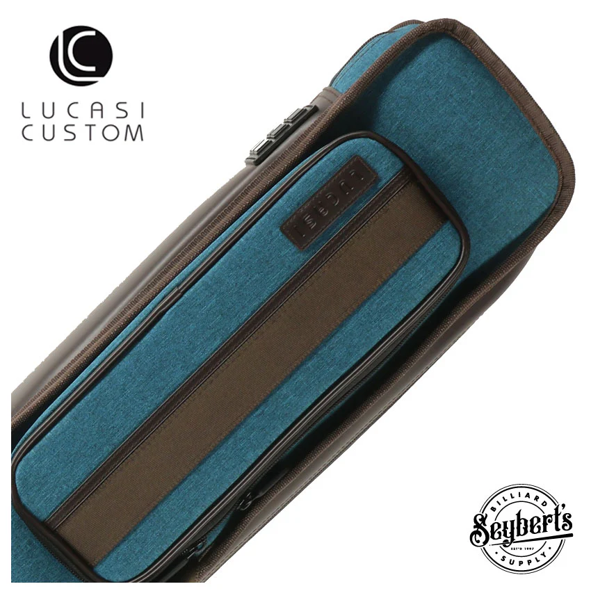 Lucasi Blue and Brown 3x5 Soft Pool Cue Case - LZDU35BL