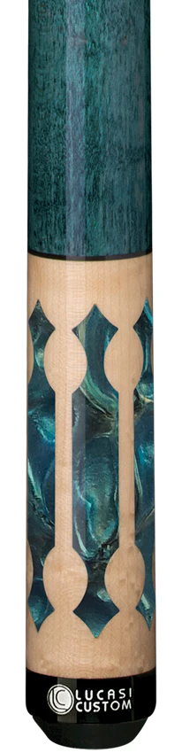 Lucasi LZC22 Custom Natural with 6 Blue and Gold Points Cue - Image 2