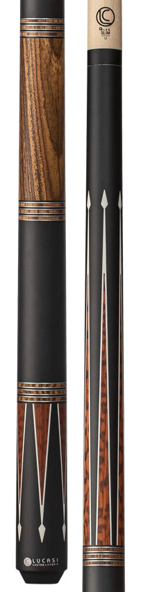 Lucasi Custom Matte Black and Snakewood/Zebrawood Wrapless Pool Cue - Image 3