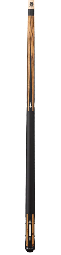 Lucasi Custom Matte Zebrawood, Black, and White Inlays Wrapless Pool Cue - Image 4