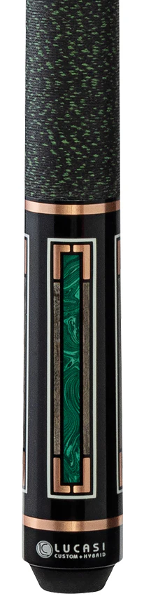 Lucasi Custom Art Deco Rose Gold & Malachite Pool Cue - Image 2