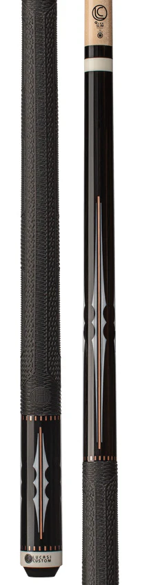Lucasi Hybrid Midnight Black with 4pt Imitation Bone/Rose Gold Inlays Blade and Fusion G5 Sport Grip Wrap Pool Cue - Image 3