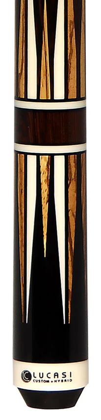 Lucasi Midnight Black White and Zebrawood Points Limited Edition Pool Cue - LUX72 - Image 4