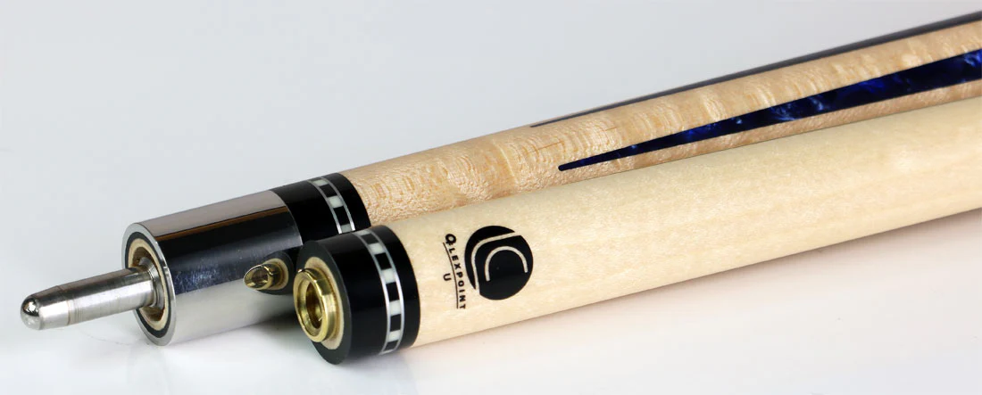 Lucasi Zero Flexpoint Birdseye Maple with Blue Luster Pool Cue - LZ2004NB - Image 3