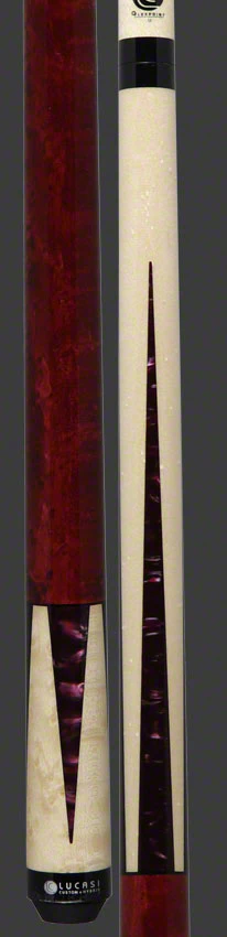 Lucasi Zero Flexpoint Natural Birdseye Maple with Purple Crush Inlays and Purple Birdseye Wrapless Pool Cue - LZC17 - Image 3